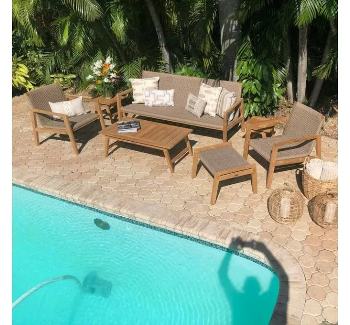 Royal Teak Admiral Sofa Sand Outdoor Set