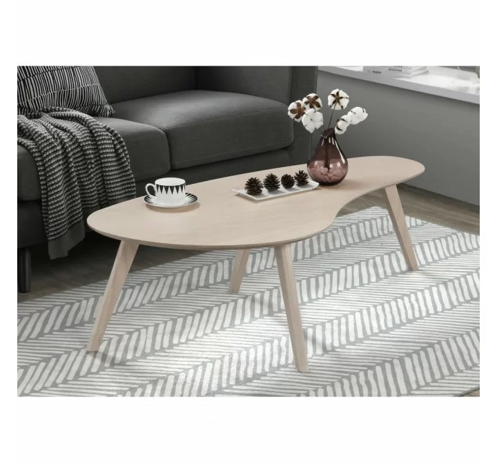Aeon Darius Coffee Table White Wash Top with White Wash Legs
