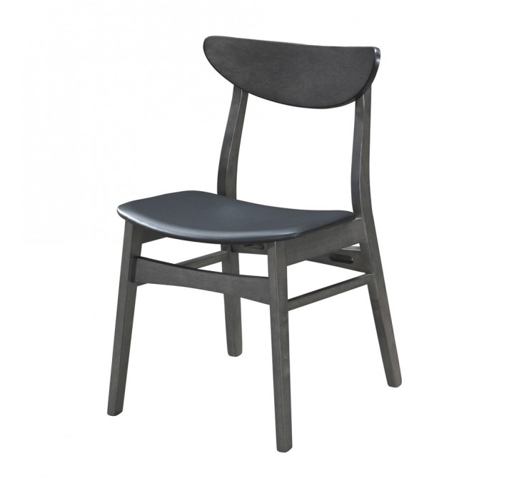 Aeon Capri Dining Chair Grey / Black Leatherette- Set of 4