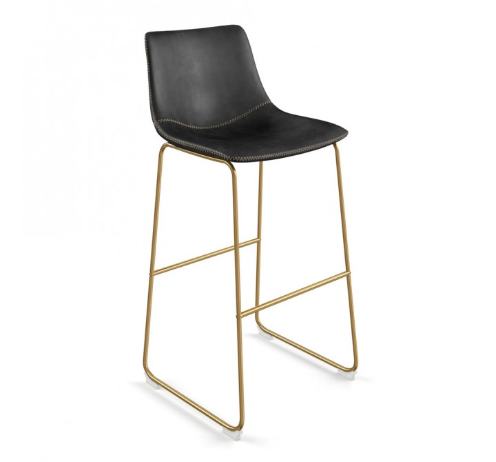 Aeon Petra Bar Stool Black with Gold Frame - Set of 2
