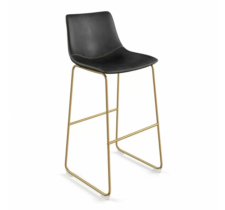 Aeon Petra Bar Stool Black with Gold Frame - Set of 2