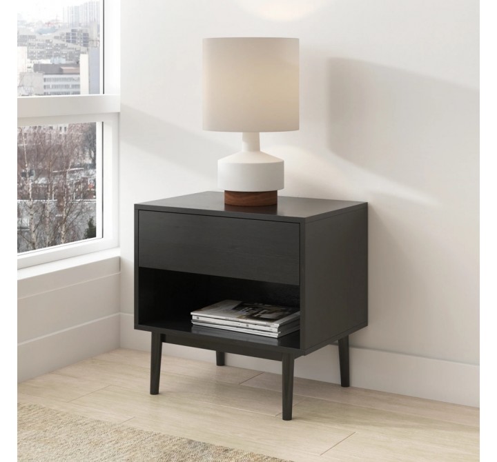 Aeon Caffrey Nightstand With 1 Drawer  Black