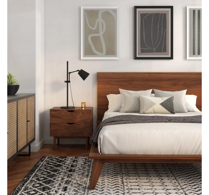 Aeon Clara Nightstand With 2 Drawers Walnut