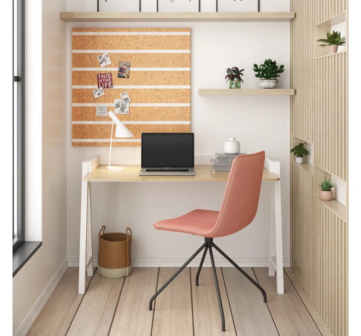 Aeon Arco Velvet Visitor Chair Blush