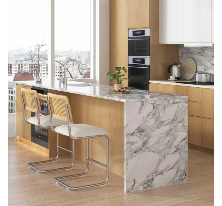 Aeon Hayward Cane Back Fabric Counter Height Stool - Set of 2