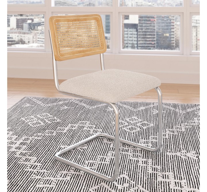 Aeon Hayward Cane Back Boucle Side Chair - Set Of 2 White