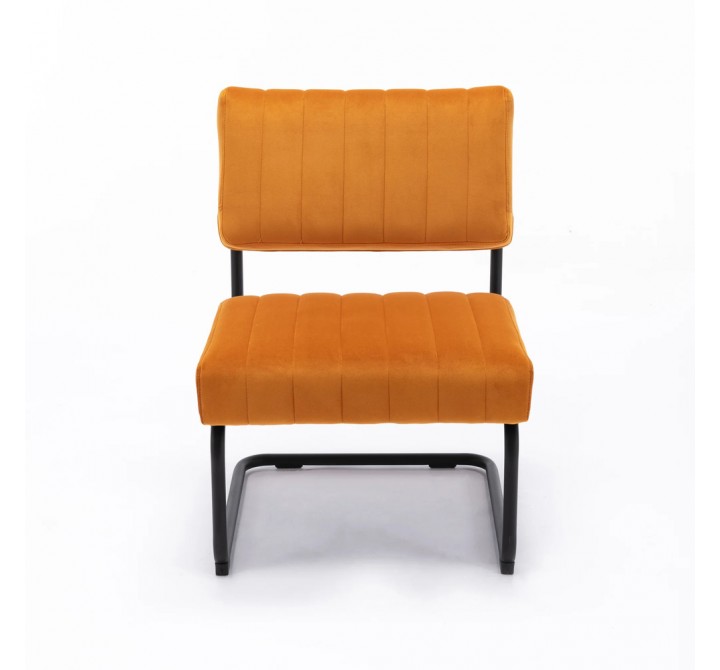 Aeon Sterling Velvet Lounge Chair Cognac Velvet / Black Matte Frame