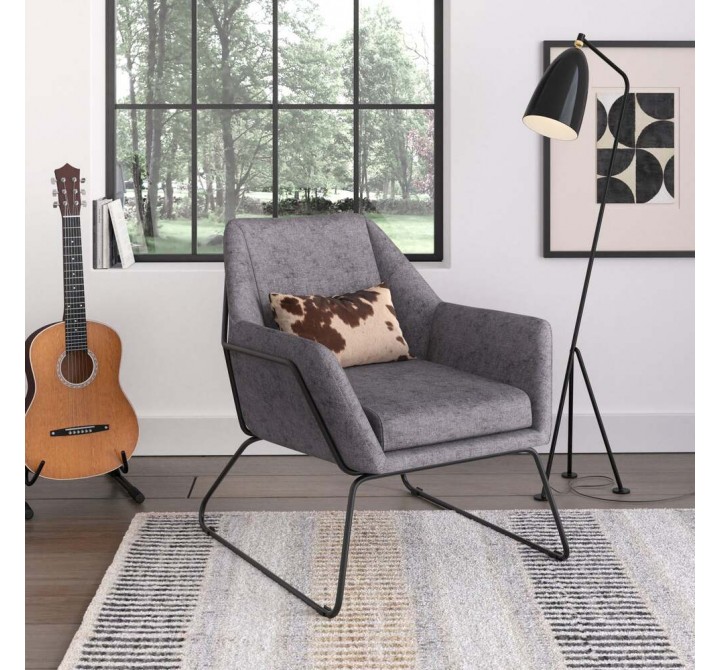 Aeon Caine Fabric Lounge Chair Grey