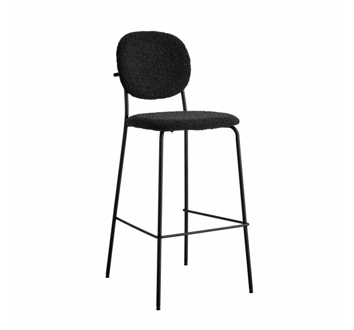 Aeon Carley Boucle Bar Stool - Set of 2  Black