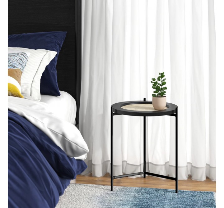 Aeon Circle Side Table Black