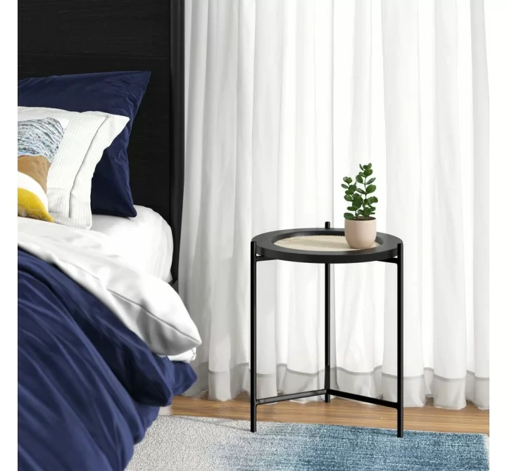 Aeon Circle Side Table Black