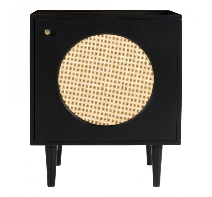 Aeon Circle Nightstand Black