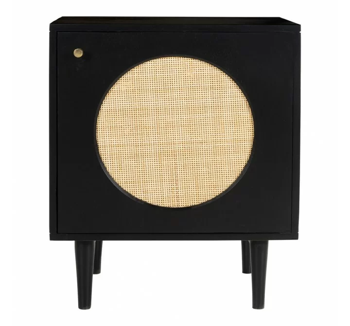 Aeon Circle Nightstand Black