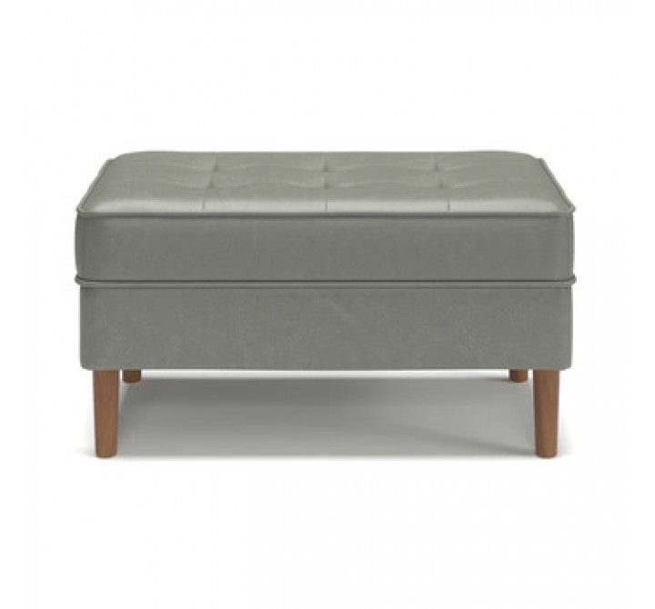 Aeon Bloomfield Vegan Leather Rectangular Ottoman Slate
