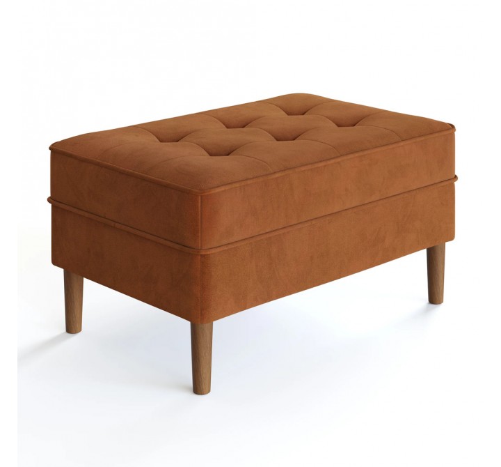 Aeon Bloomfield Performance Velvet Rectangular Ottoman BurntOrange