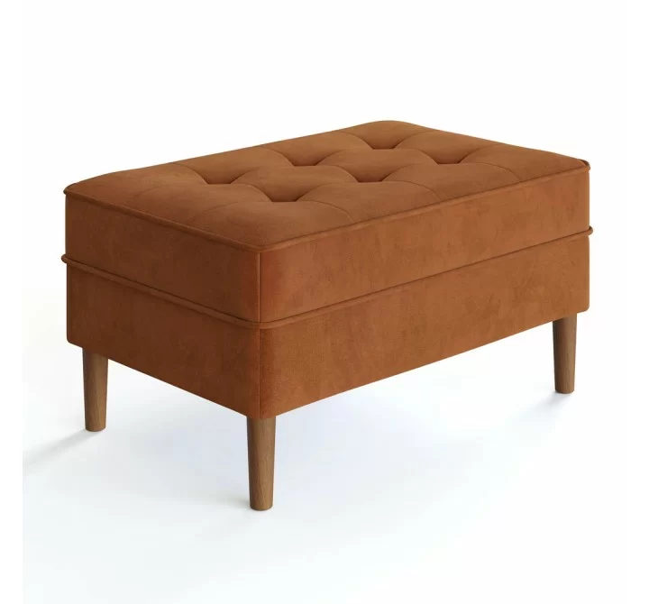 Aeon Bloomfield Performance Velvet Rectangular Ottoman BurntOrange