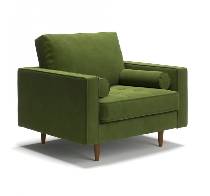 Aeon Bloomfield Performance Velvet Arm Chair Forest