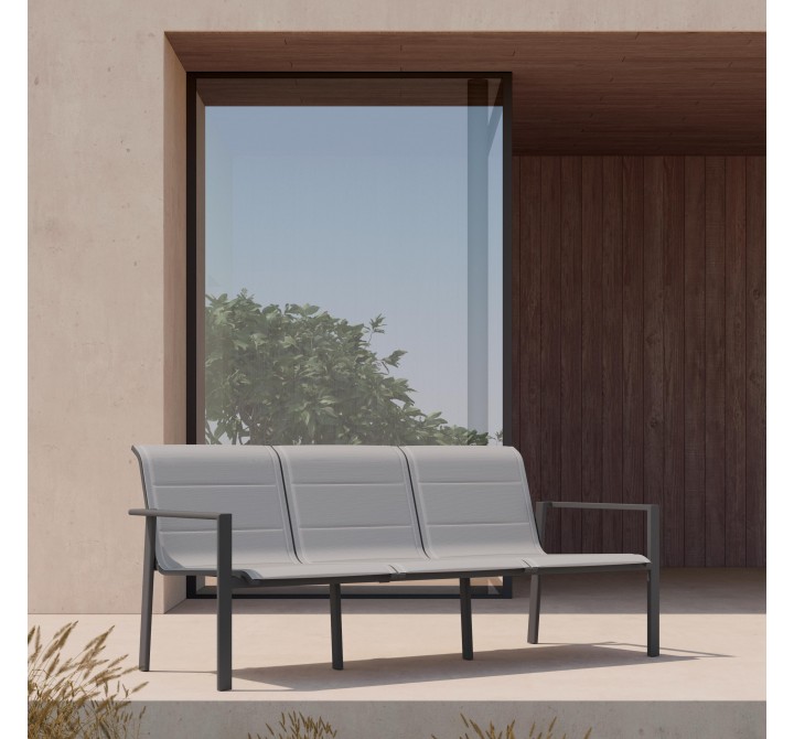 Azzurro Living Amalfi 3 Seat Sofa in Charcoal - Lifestyle