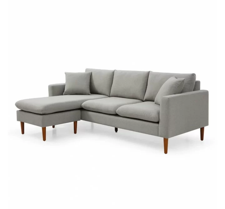 Aeon Cora Reversible Fabric Sectional Heather Grey Fabric