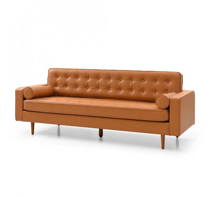 Aeon Oscar Leatherette Sofa Honey Tan Leatherette