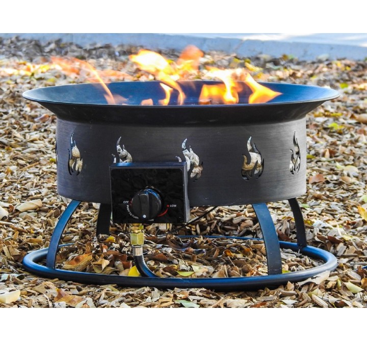 AZ Patio Round Portable Camp Fire Pit in Black - Lifestyle