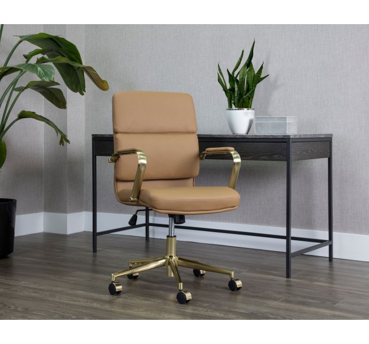 Sunpan Kleo Office Chair in Tan - Lifestyle
