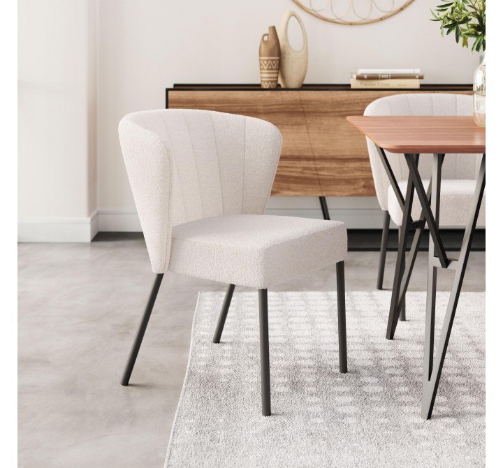 Aimee Dining Chair in Cream- Lifestyle 1