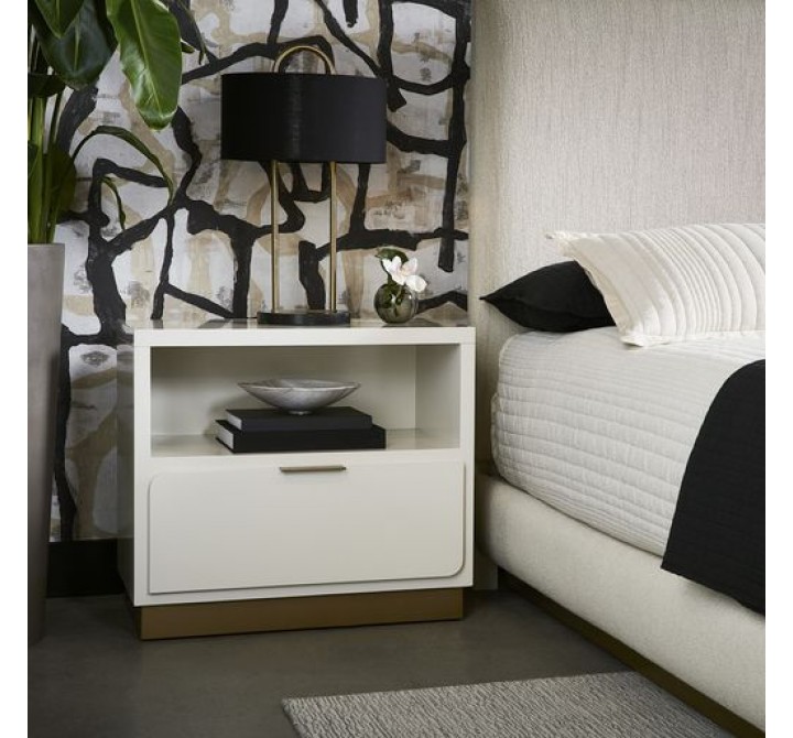 Sunpan Jenkins Nightstand High Gloss Cream - Lifestyle