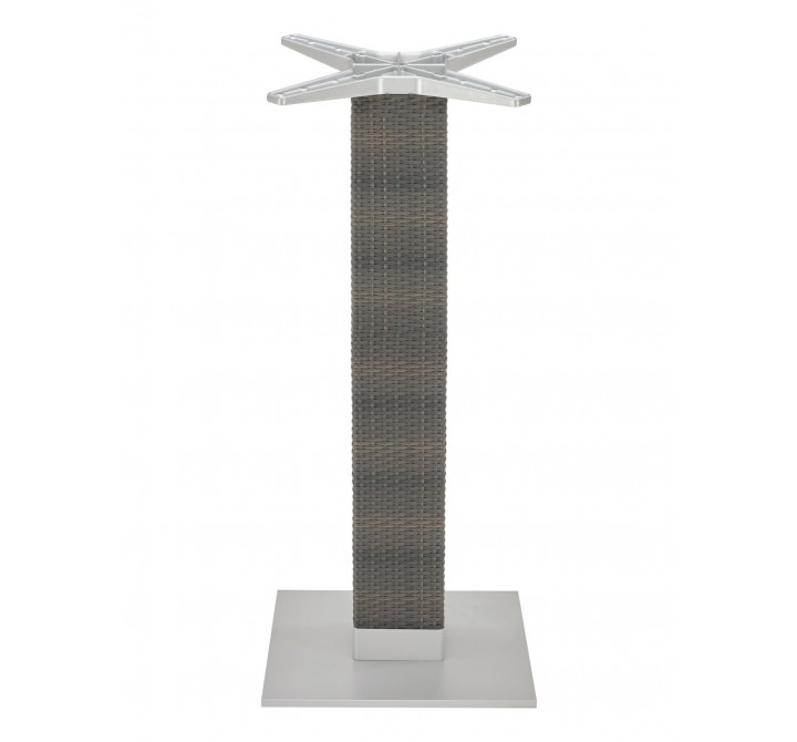 Aluminum PE Wicker Post Table Stand - AL-2500BH 18×6 WIC - Silver