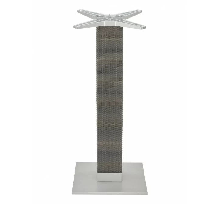 Aluminum PE Wicker Post Table Stand - AL-2500BH 18×6 WIC - Silver