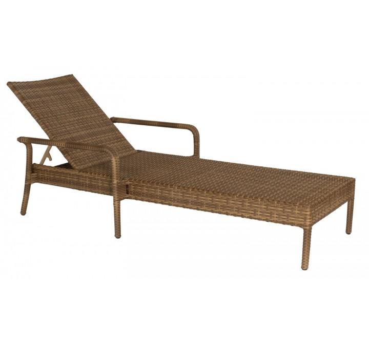 Woodard Et Cetera Miami Adjustable Chaise Lounge - Stackable in Mocha