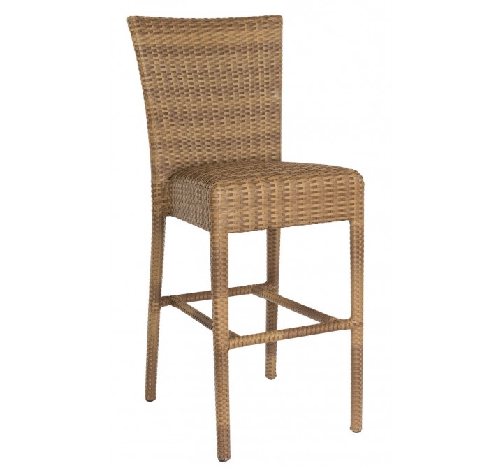 Woodard Et Cetera Padded Seat Bar Stool without Arms in Mocha Weave