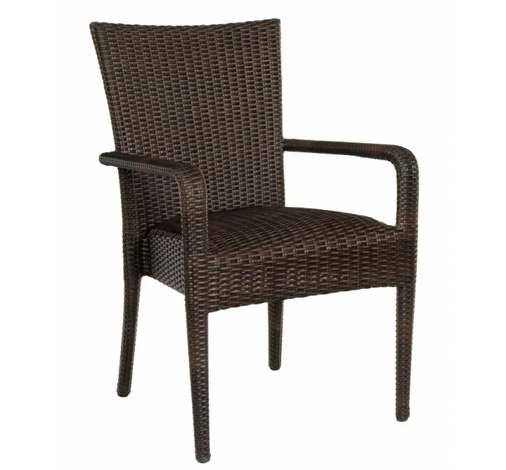 Woodard Et Cetera Padded Seat Dining Arm Chair - Angled