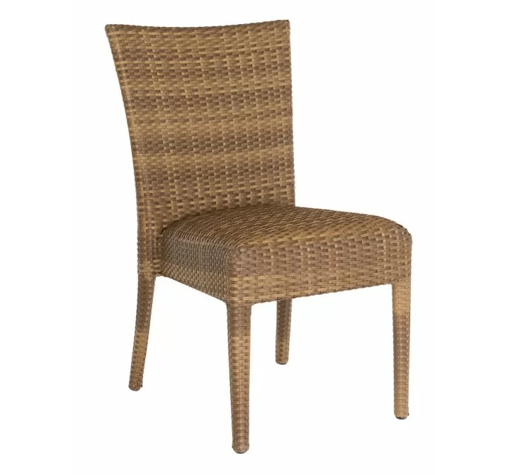 Woodard Et Cetera Padded Seat Dining Side Chair in Mocha