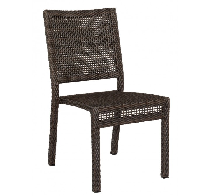 Woodard Et Cetera Miami Dining Side Chair - Stackable in Coffee