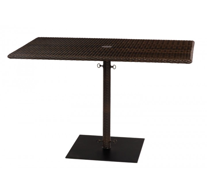 Woodard Et Cetera Rectangular Umbrella Table With Weighted Base - Angled