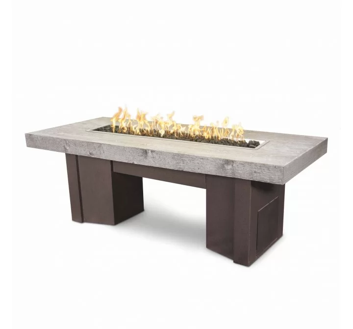 The Outdoor Plus 78" Alameda Fire Table Wood Grain