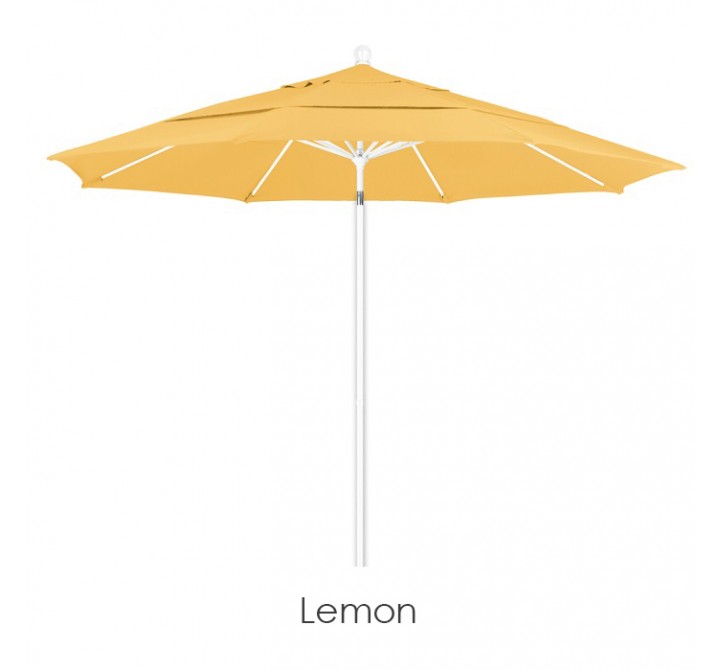 California Umbrella 11' Fiberglass Market Umbrella PO DVent MWhite - Olefin