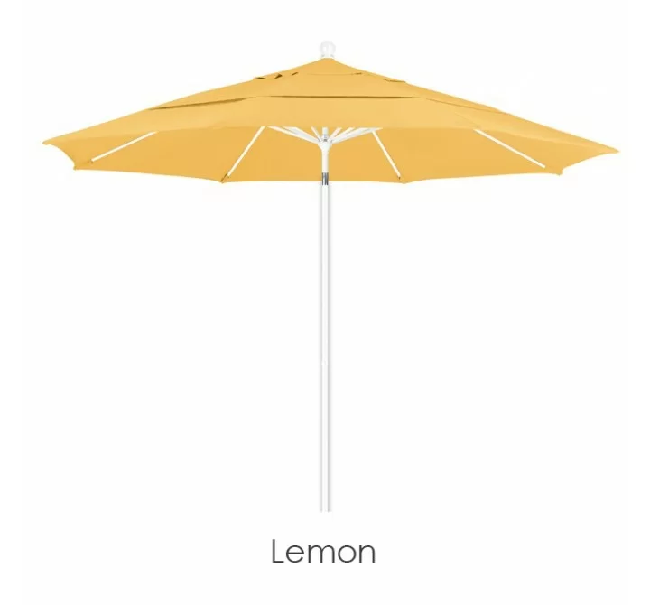 California Umbrella 11' Fiberglass Market Umbrella PO DVent MWhite - Olefin