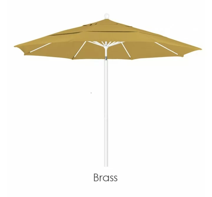 California Umbrella 11' Fiberglass Market Umbrella PO DVent White - Sunbrella