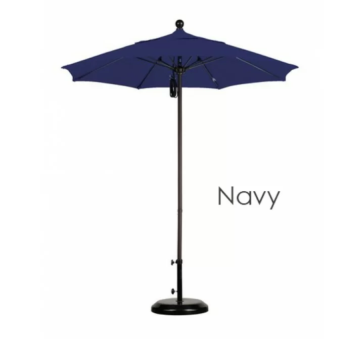 California Umbrella 7.5' Fiberglass Market Umbrella PO DVent Silver Anodized - Sunbrella