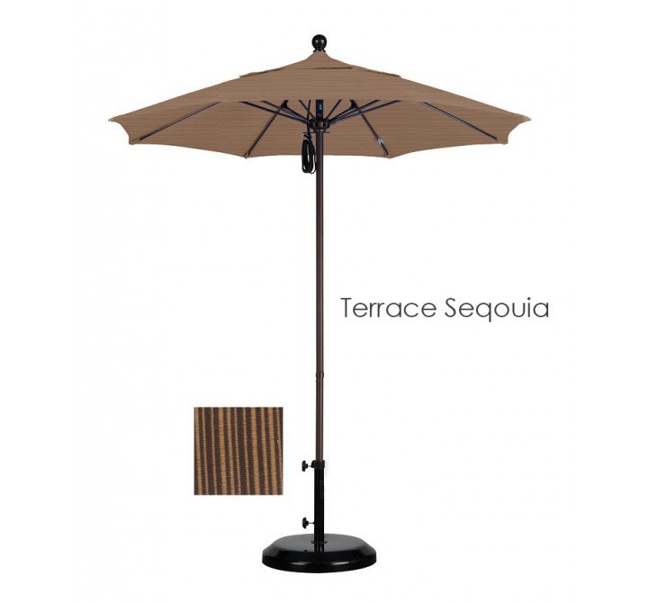 California Umbrella 7.5' Fiberglass Market Umbrella PO DVent Bronze - Olefin