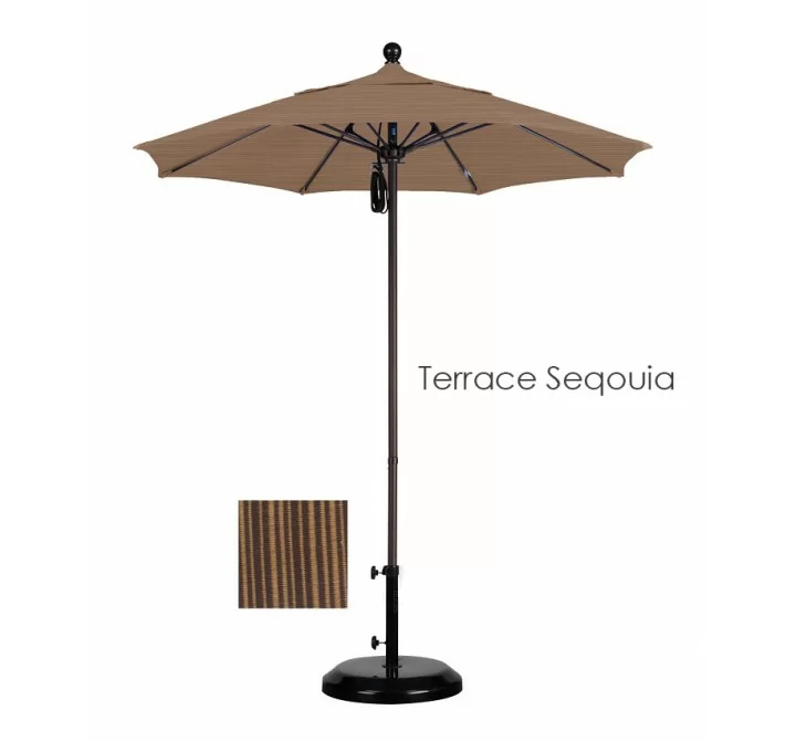 California Umbrella 7.5' Fiberglass Market Umbrella PO DVent Bronze - Olefin