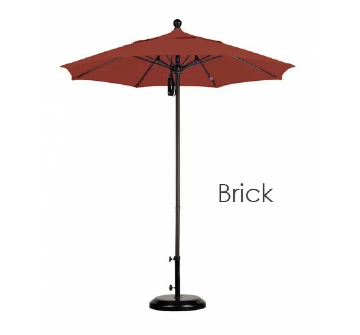 California Umbrella 7.5' Fiberglass Market Umbrella Pulley Open Silver Anodized - Pacifica