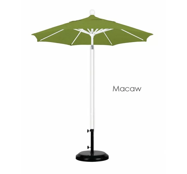 California Umbrella 7.5' Fiberglass Market Umbrella PO DVent White - Sunbrella