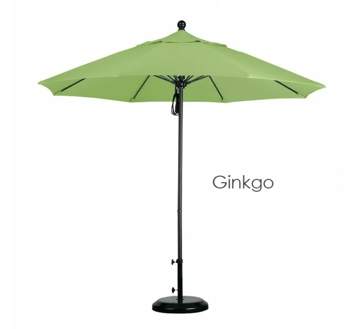 California Umbrella 9' Fiberglass Market Umbrella Pulley Open Bronze - Pacifica