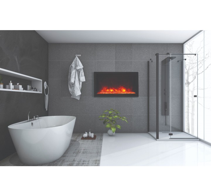 40″ Wide – Deep Indoor or Outdoor Electric Built-in only with Black Steel Surround - Lifestyle