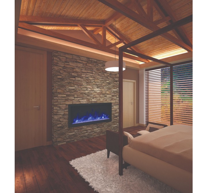 50″ Wide – Deep Indoor Or Outdoor Electric Built-in Only With Black Steel Surround - Lifestyle