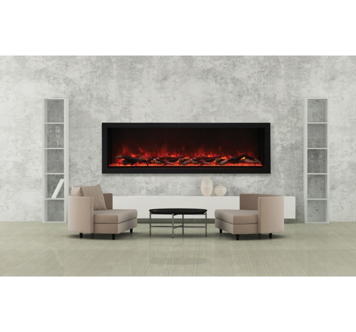 72″ Wide – Deep Indoor Or Outdoor Electric Built-in Only With Black Steel Surround - Lifestyle 