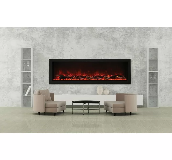 72″ Wide – Deep Indoor Or Outdoor Electric Built-in Only With Black Steel Surround - Lifestyle 